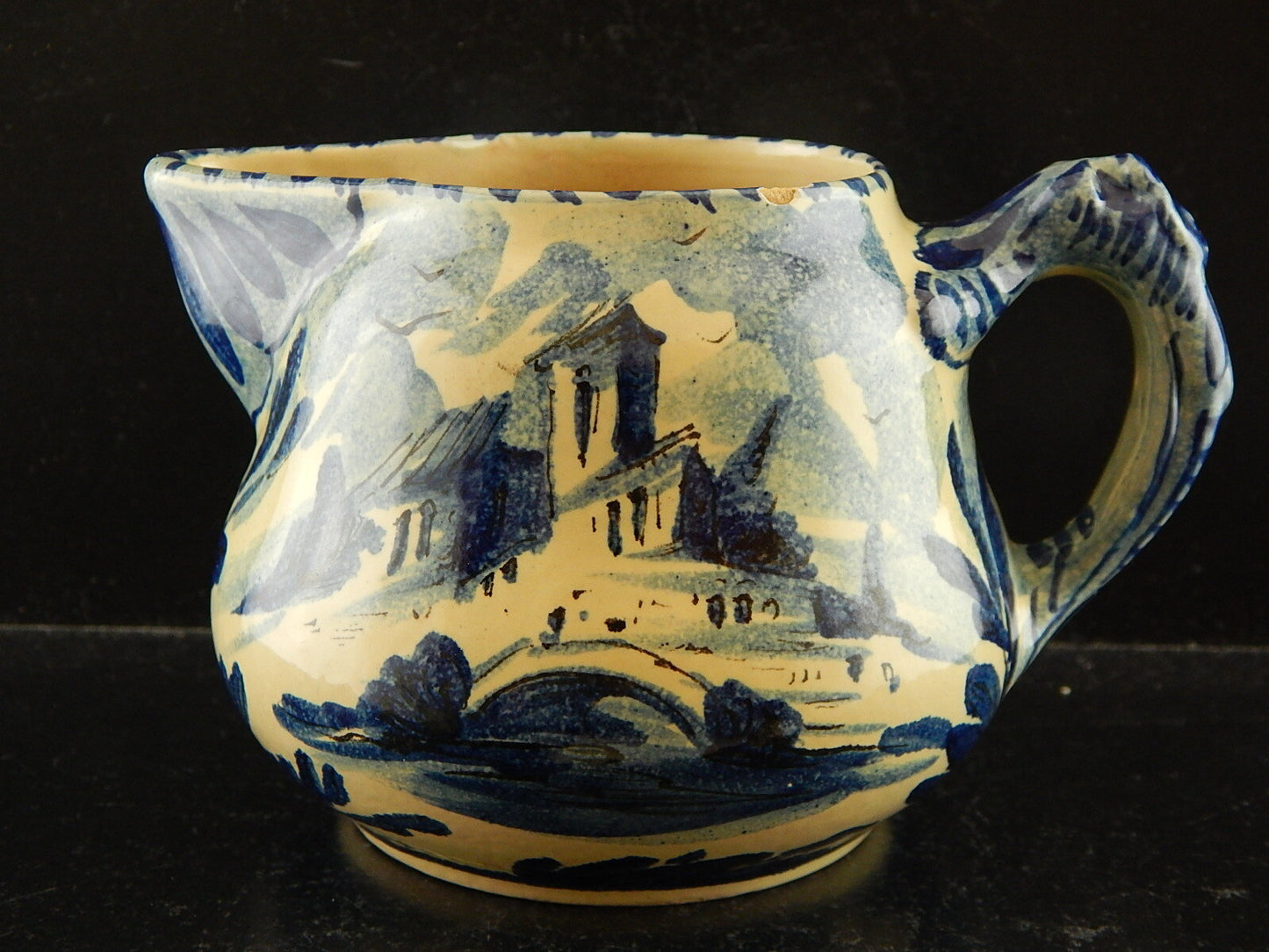 ANTICA LATTIERA BRICCO CERAMICA ALBISOLA HANDMADE MADE ITALY DIPINTA A MANO