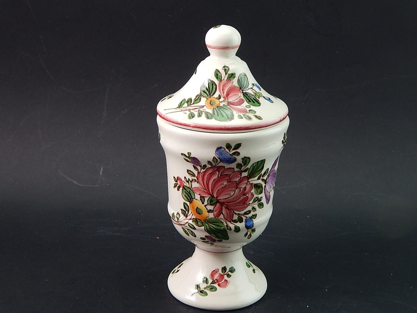 VINTAGE ALBARELLO VASO MAIOLICA CERAMICA PAGANI VECCHIA LODI DIPINTO MANO #1929