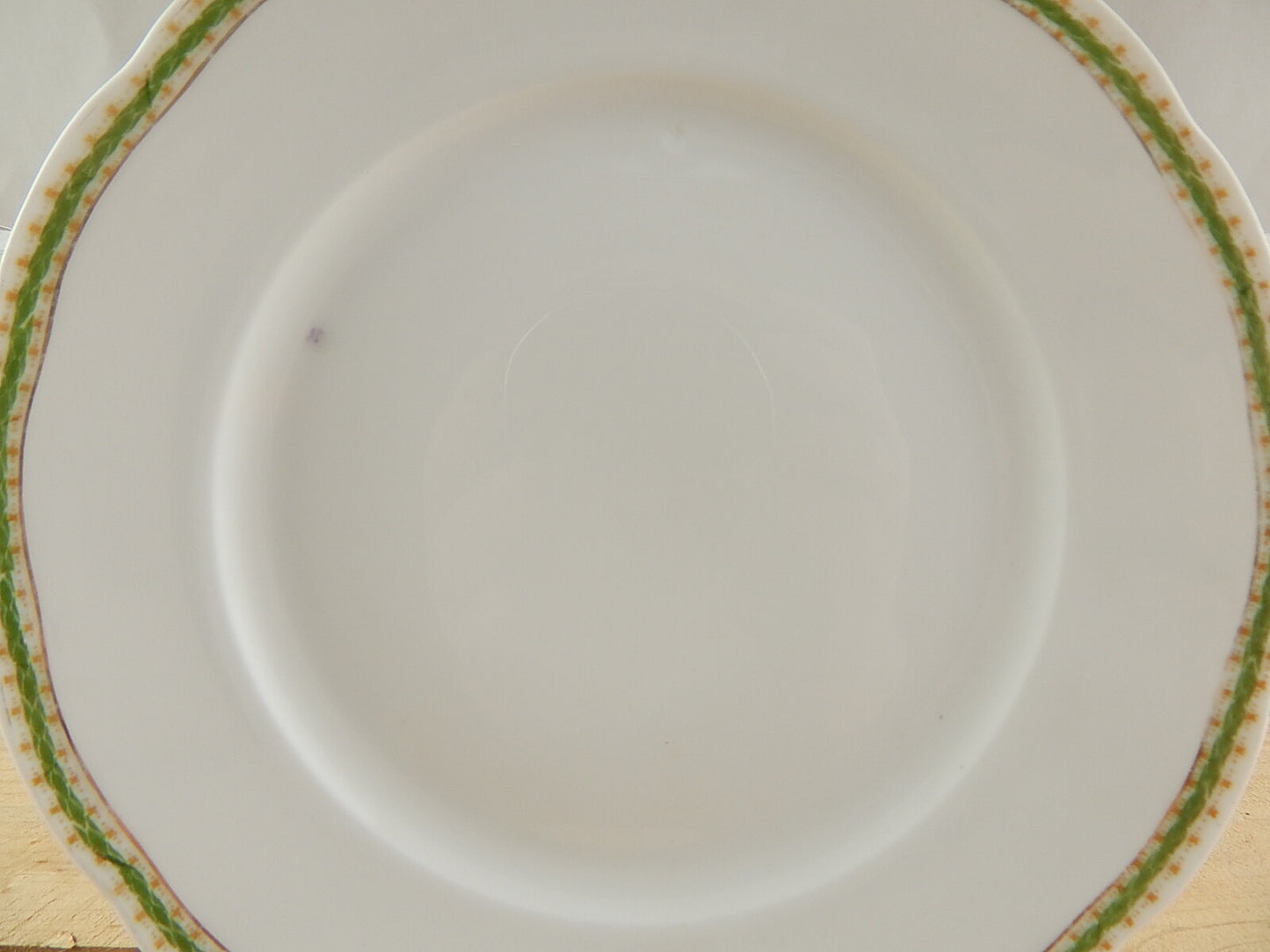 ANTICO RARO PIATTO PORCELLANA GINORI FINE 800 PROFILO VERDE #1727