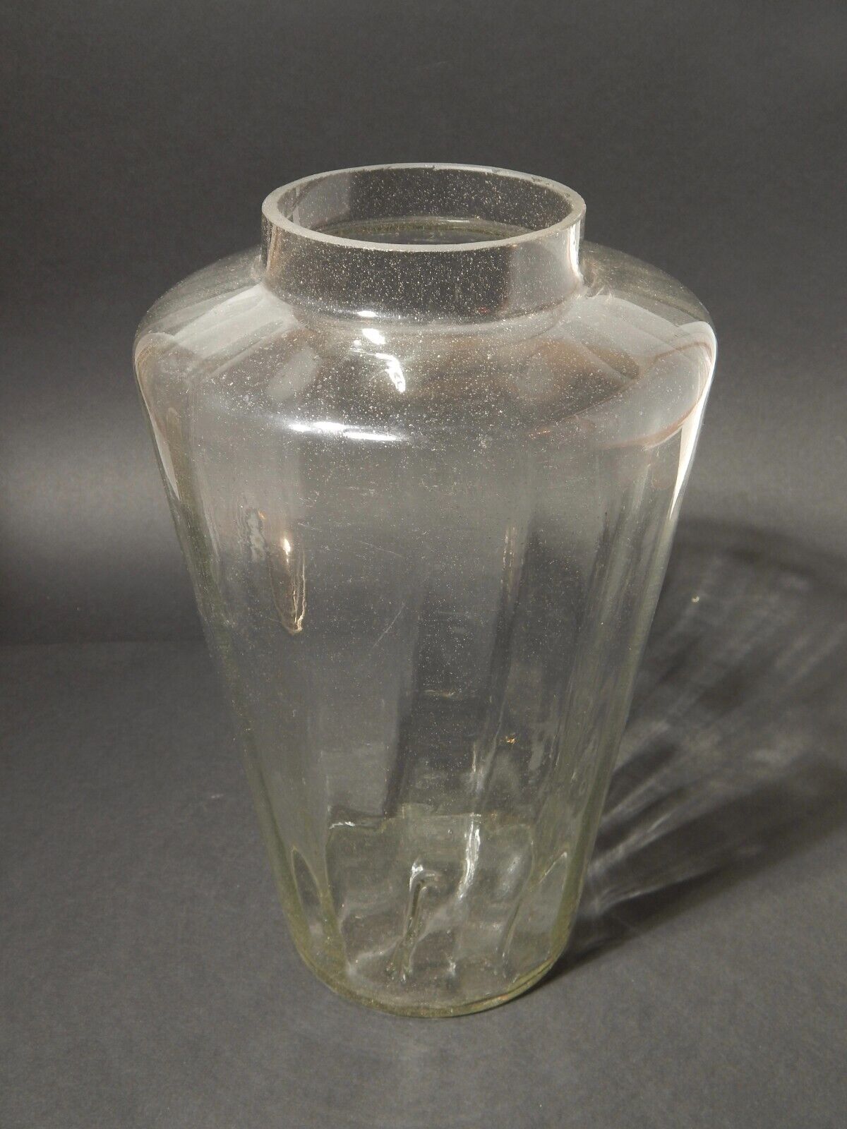 ANTICO VASO E COPERCHIO ALBARELLO VETRO SOFFIATO ALTARE PASTICCERIA O DROGHERIA