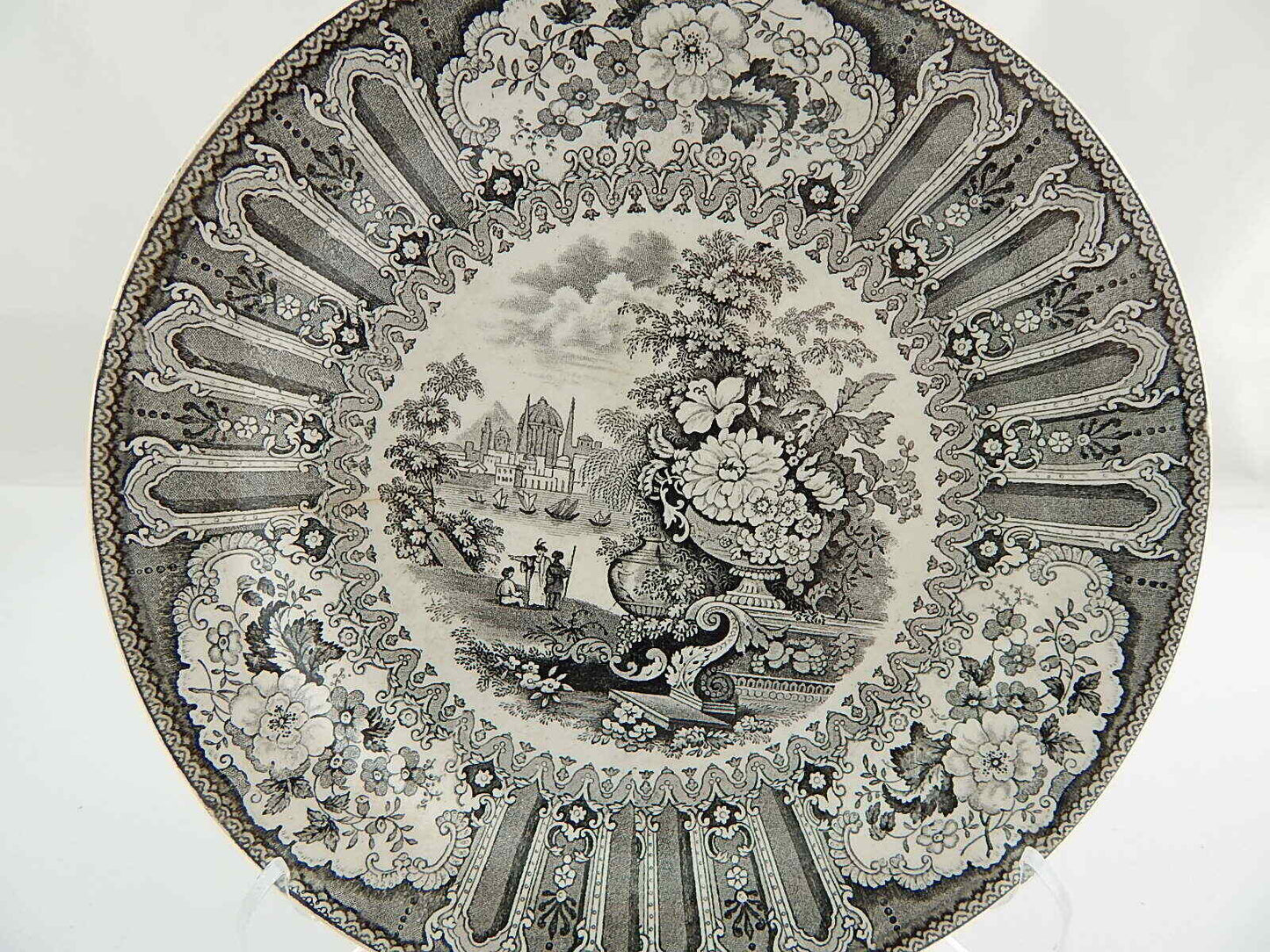 ANTICO RARO AUTENTICO PIATTO PORCELLANA WEDGWOOD XIX SECOLO CAIRO PATTERN CM. 23