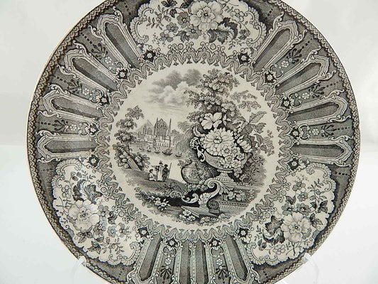 ANTICO RARO AUTENTICO PIATTO PORCELLANA WEDGWOOD XIX SECOLO CAIRO PATTERN CM. 23