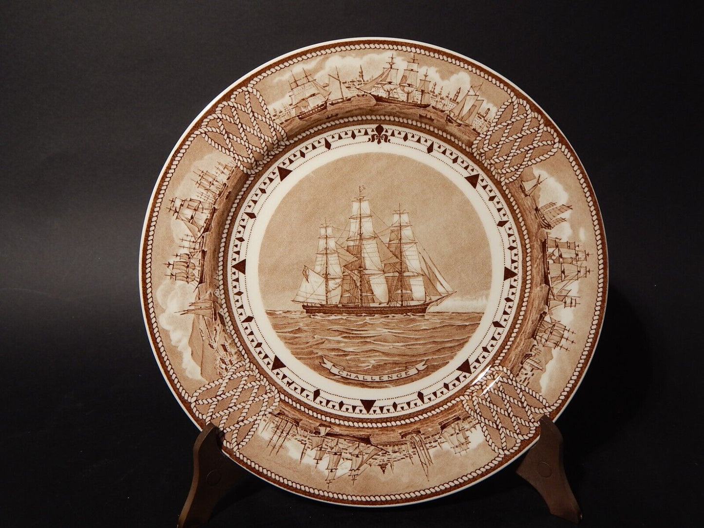 VINTAGE PIATTO PORCELLANA WEDGWOOD THE AMERICAN CLIPPER SHIP PLATES CHALLENGE