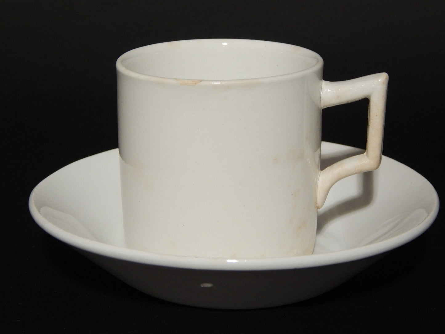 ANTICA PREZIOSA PORCELLANA BIANCA IMPERO TAZZINA CAFFÈ E PIATTINO RICHARD MILANO