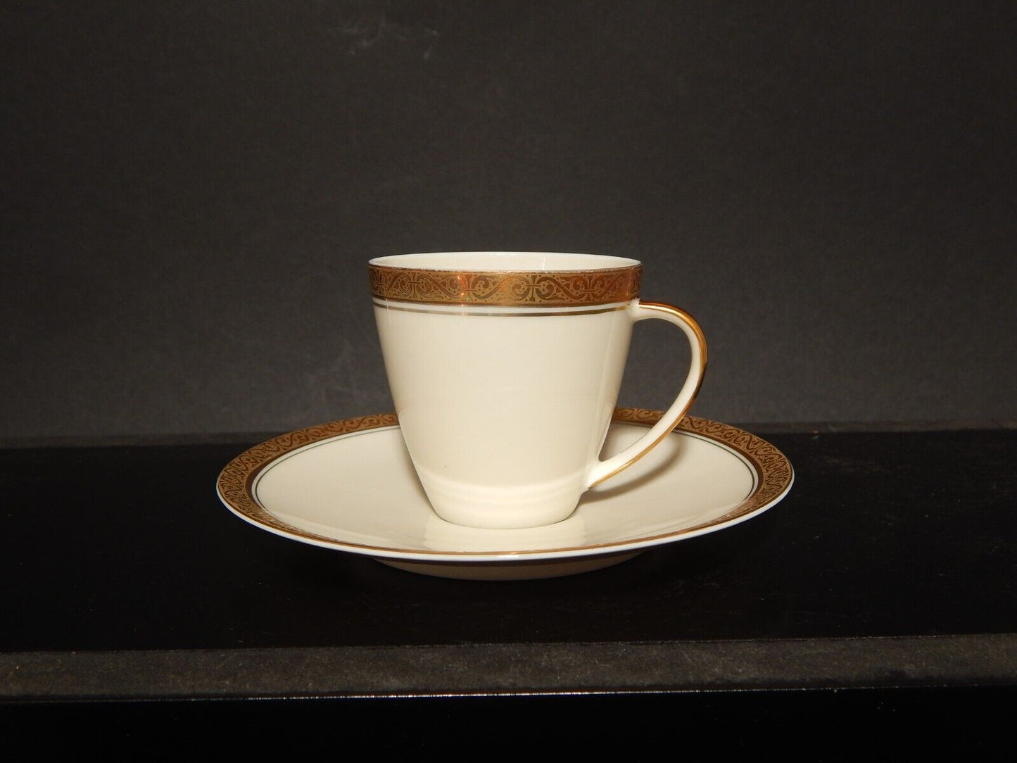 ANTICO SERVIZIO 6 TAZZINE CAFFÈ PORCELLANA JOHANN HAVILAND BAVARIA DECORO ORO