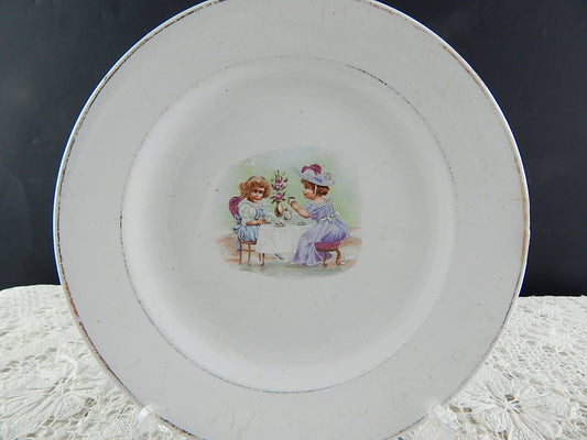 ANTICO PIATTO CERAMICA ITALIANA FONTEBASSO TREVISO COLLEZIONE DECALCOMANIA