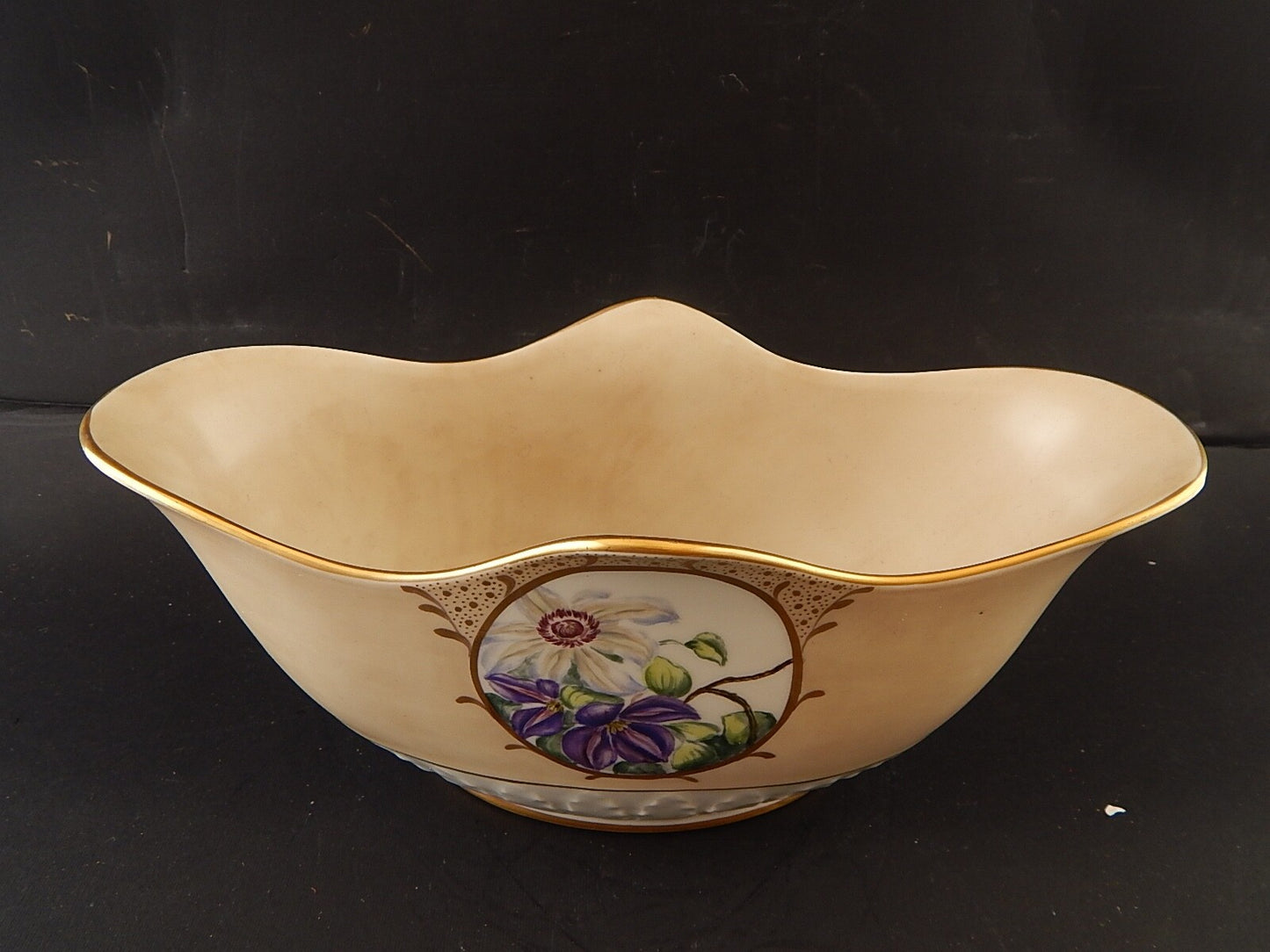 ANTICO CACHE POT VASO FIORIERA PORCELLANA DIPINTO A MANO MOTIVO FLOREALE