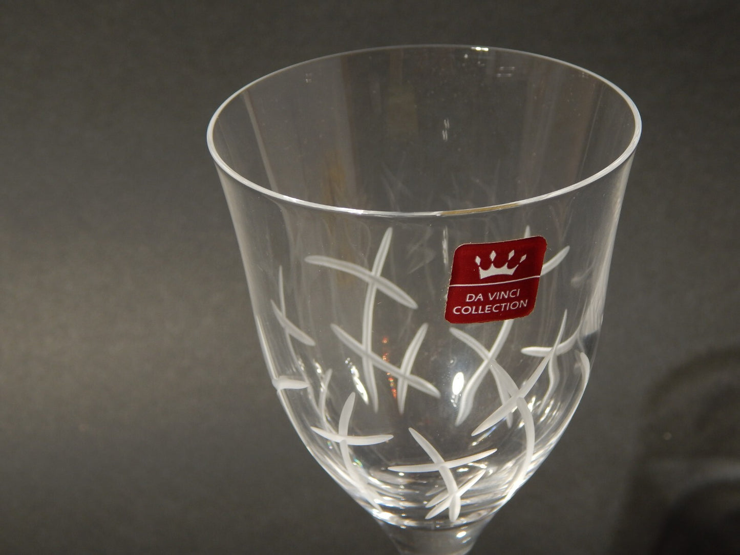 VINTAGE ELEGANTE SERVIZIO 6 BICCHIERI CALICI CRISTALLO COLLEZIONE DA VINCI ITALY