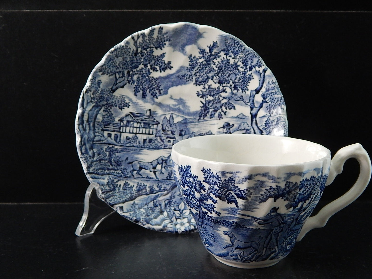 VINTAGE CERAMICA TAZZA TE' THE HUNTER MYOTT POTTERY ENGLAND IL CACCIATORE #2120