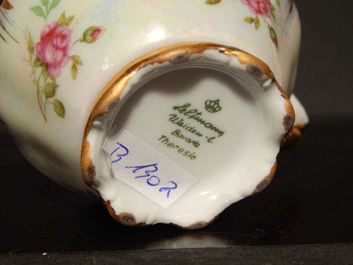 ANTICA ELEGANTE LATTIERA BRICCO PORCELLANA SELTMANN WEIDEN BAVARIA THERESIA ORO