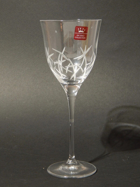 VINTAGE ELEGANTE SERVIZIO 6 BICCHIERI CALICI CRISTALLO COLLEZIONE DA VINCI ITALY