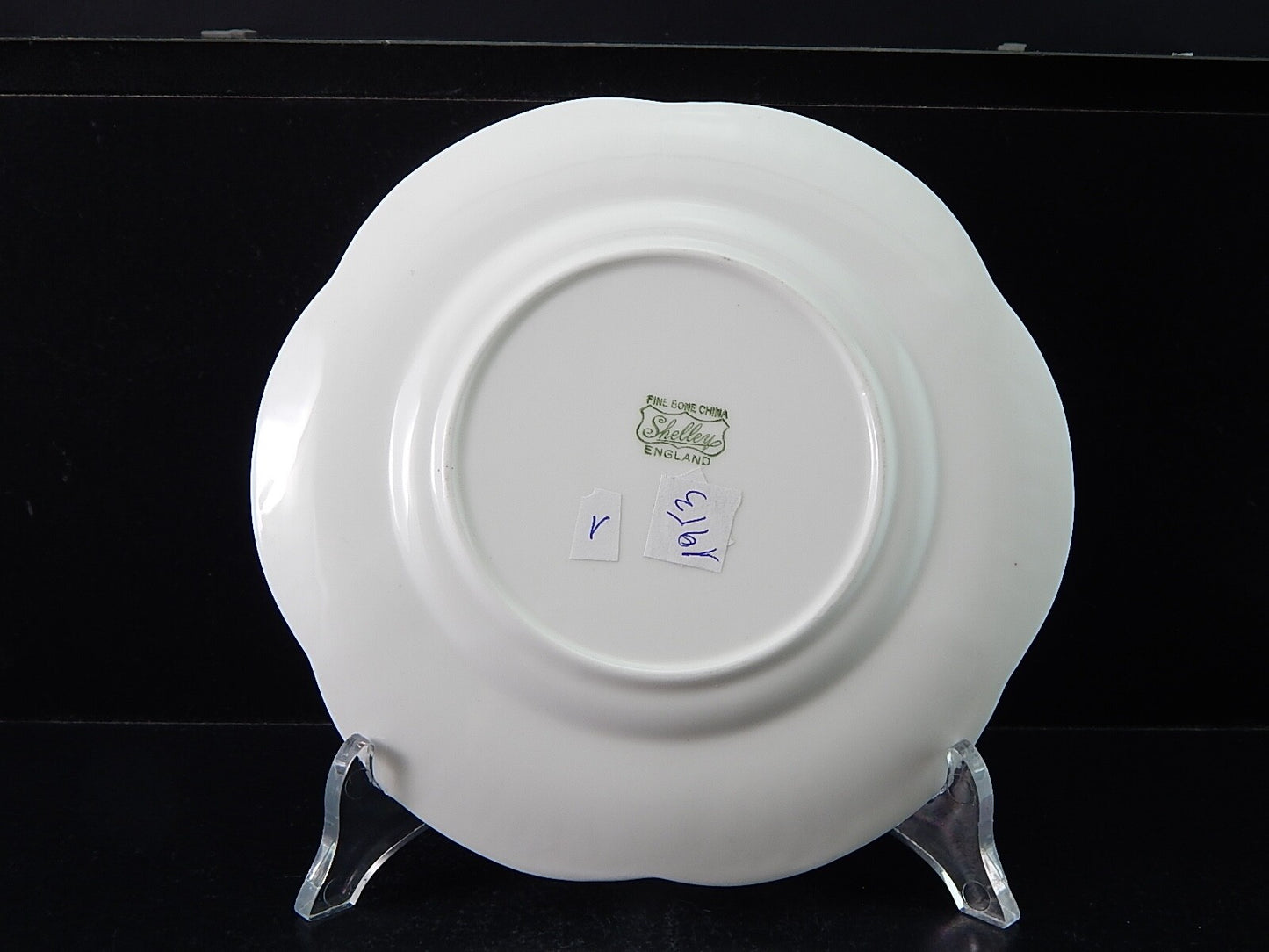 ANTICA PORCELLANA BIANCA TRIO TAZZA TE' FINE BONE CHINA SHELLEY MADE IN ENGLAND