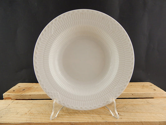 ROYAL COPENHAGEN WHITE FLUTED HALF LACE PLATE PIATTO FONDO PORCELLANA BIANCA