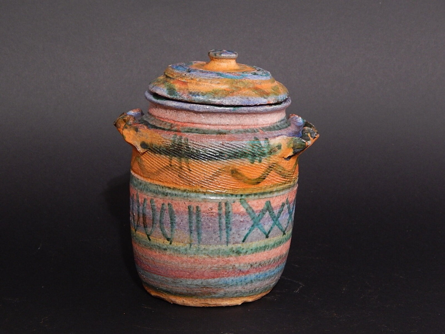 VASO URNA ALBARELLO TERRACOTTA CERAMICA CASTELLAMONTE ITALY PEZZO UNICO A MANO