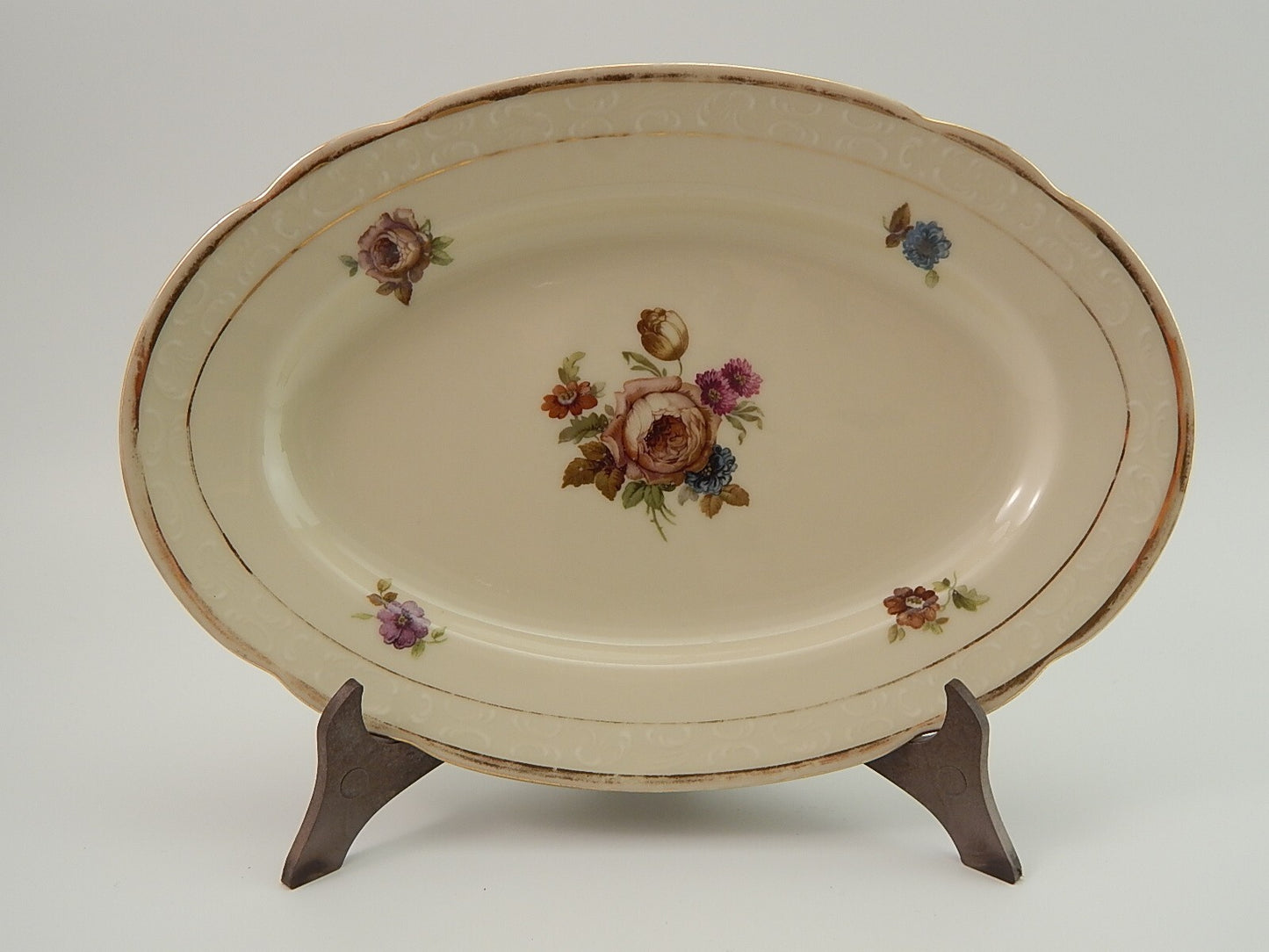 ANTICO KPM COPENHAGEN ROCAILLE VASSOIO FONDO PORCELLANA DEL 1924