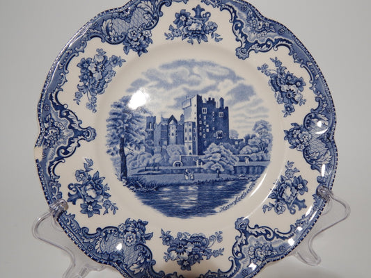 VINTAGE JOHNSON BROS OLD BRITAIN CASTLE BLU PIATTO PIANO PORCELLANA DIFETTO 1916