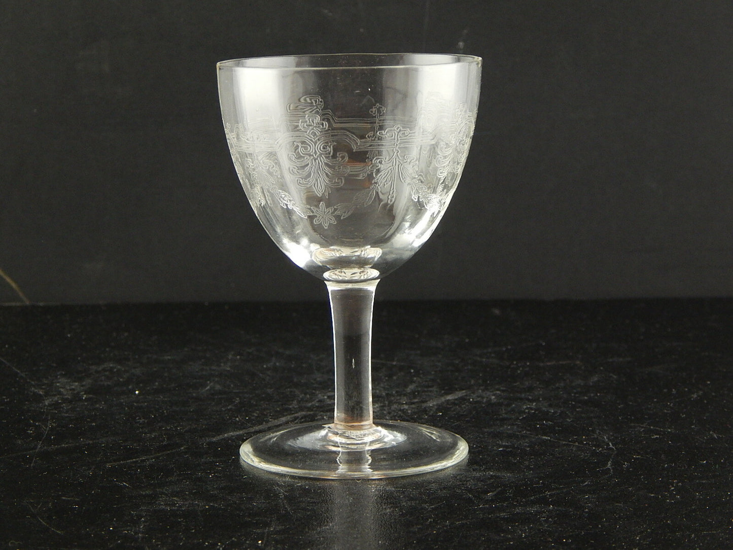 ANTICO LIBERTY BICCHIERE CALICE CRISTALLO CON DECORO INCISO #7353