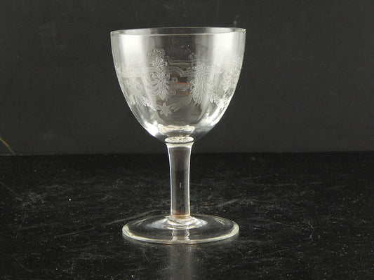 ANTICO LIBERTY BICCHIERE CALICE CRISTALLO CON DECORO INCISO #7353