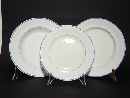 ANTICO RARO SERVIZIO PIATTI CERAMICA BIANCA PROFILO BLU RICHARD MILANO PRIMO 900