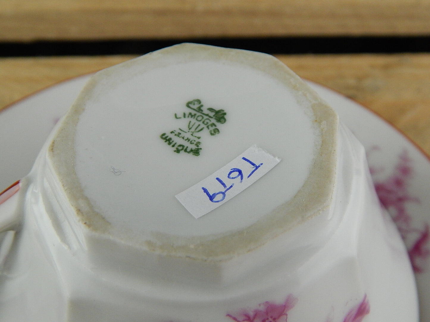 ANTICA TAZZA TÈ PORCELLANA ART DECO LIMOGES ELTE’ UNIQUE TEXERAUD 1923 DIFETTO#