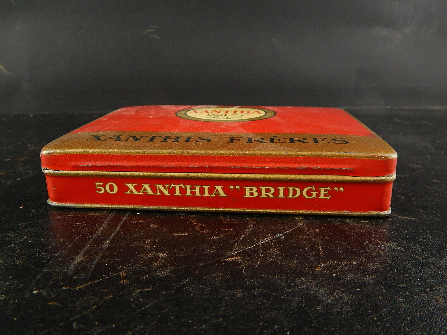 VINTAGE SCATOLA LATTA SIGARETTE EGIZIANE XANTHIA XANTHIS FRERES