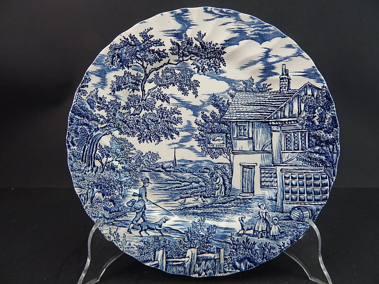 VINTAGE CERAMICA PIATTO THE HUNTER MYOTT POTTERY ENGLAND IL CACCIATORE