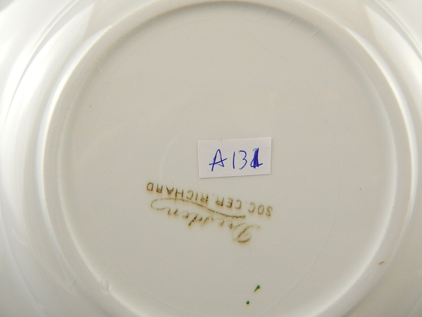 ANTICO 1800 RARISSIMO PIATTO FONDO CERAMICA RICHARD MILANO DECORO DRESDEN A131