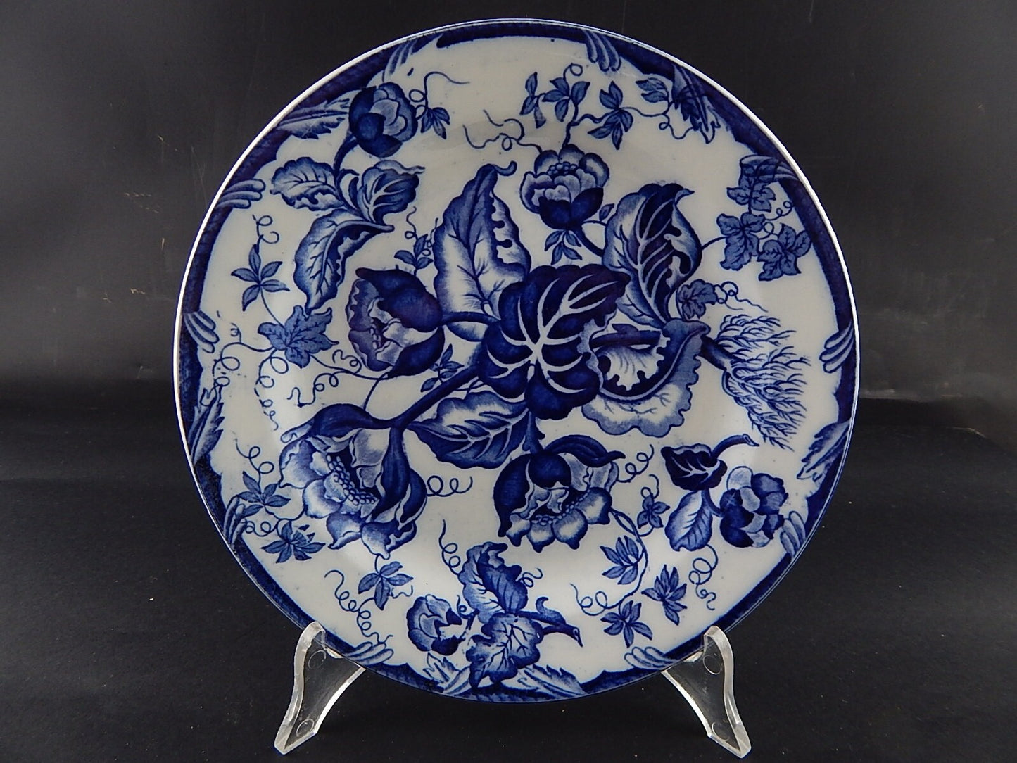 ANTICO PIATTO NINFEE CERAMICA RICHARD MILANO FINE 800 FLOW BLUE WATER NYMPH 8743