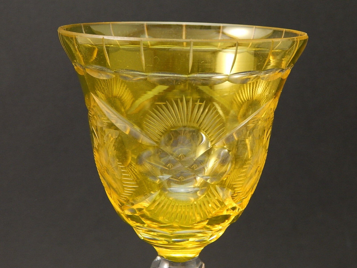 PREZIOSO VINTAGE BICCHIERE CALICE CRISTALLO BOEMIA MOLATO A1050