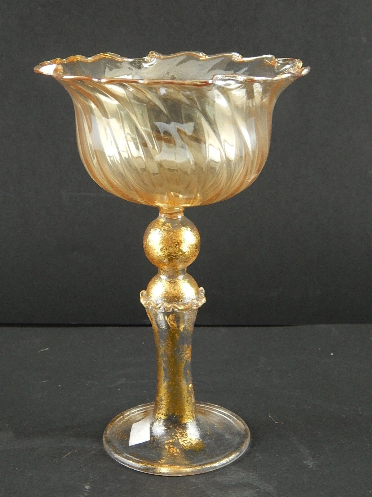 VINTAGE TIPETTO DEL DOGE CALICE MURANO VETRO SOFFIATO ARTISTICO COLLEZIONE A196