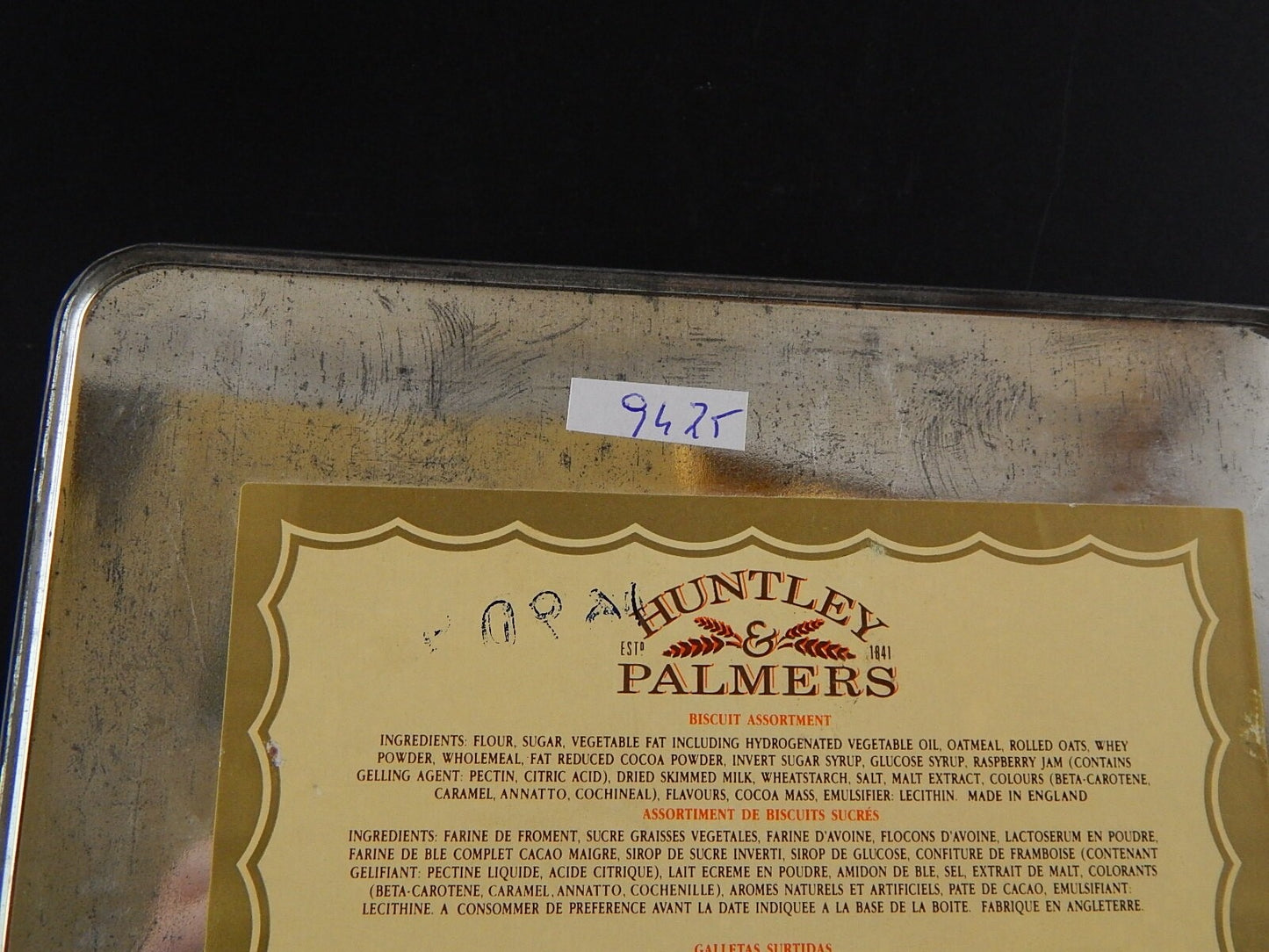 PUBBLICITARIO VINTAGE SCATOLA LATTA INGLESE BISCOTTI HUNTLEY & PALMERS BISCUITS