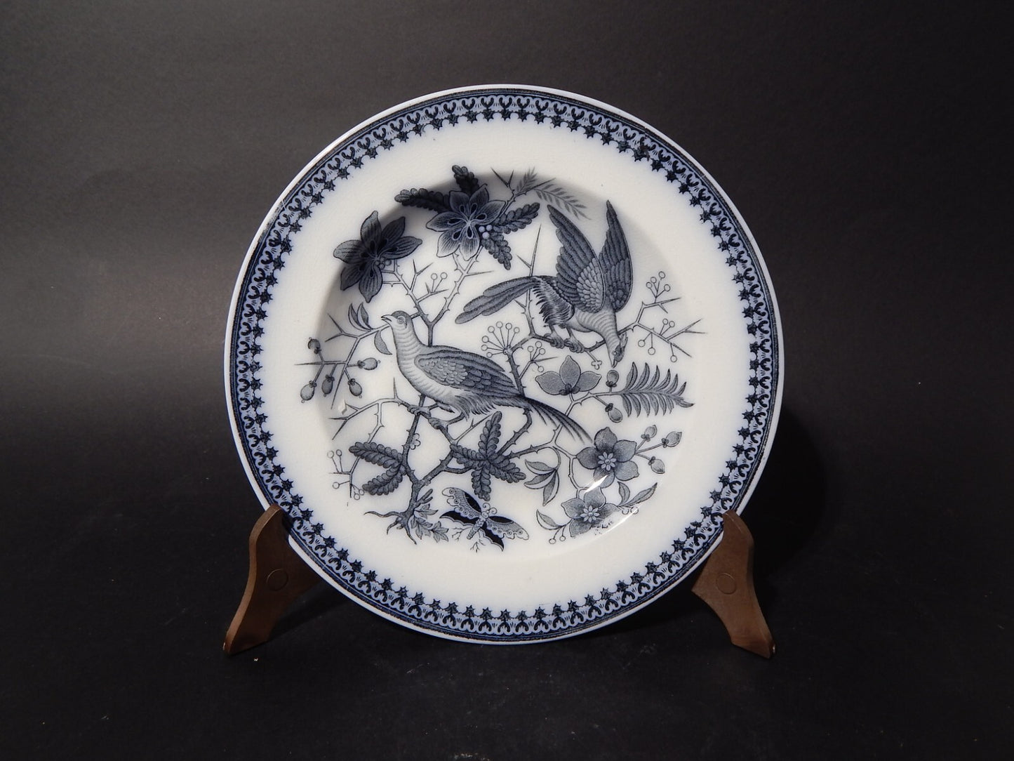 ANTICO ART NOUVEAU PIATTO PORCELLANA VILLEROY&BOCH METTLACH DECORO FASAN