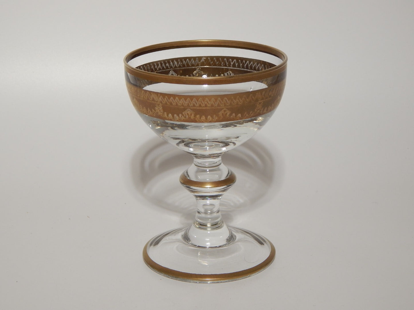 PREZIOSO STILE IMPERO CALICE COPPA CHAMPAGNE VETRO SOFFIATO MURANO VENEZIANO ORO