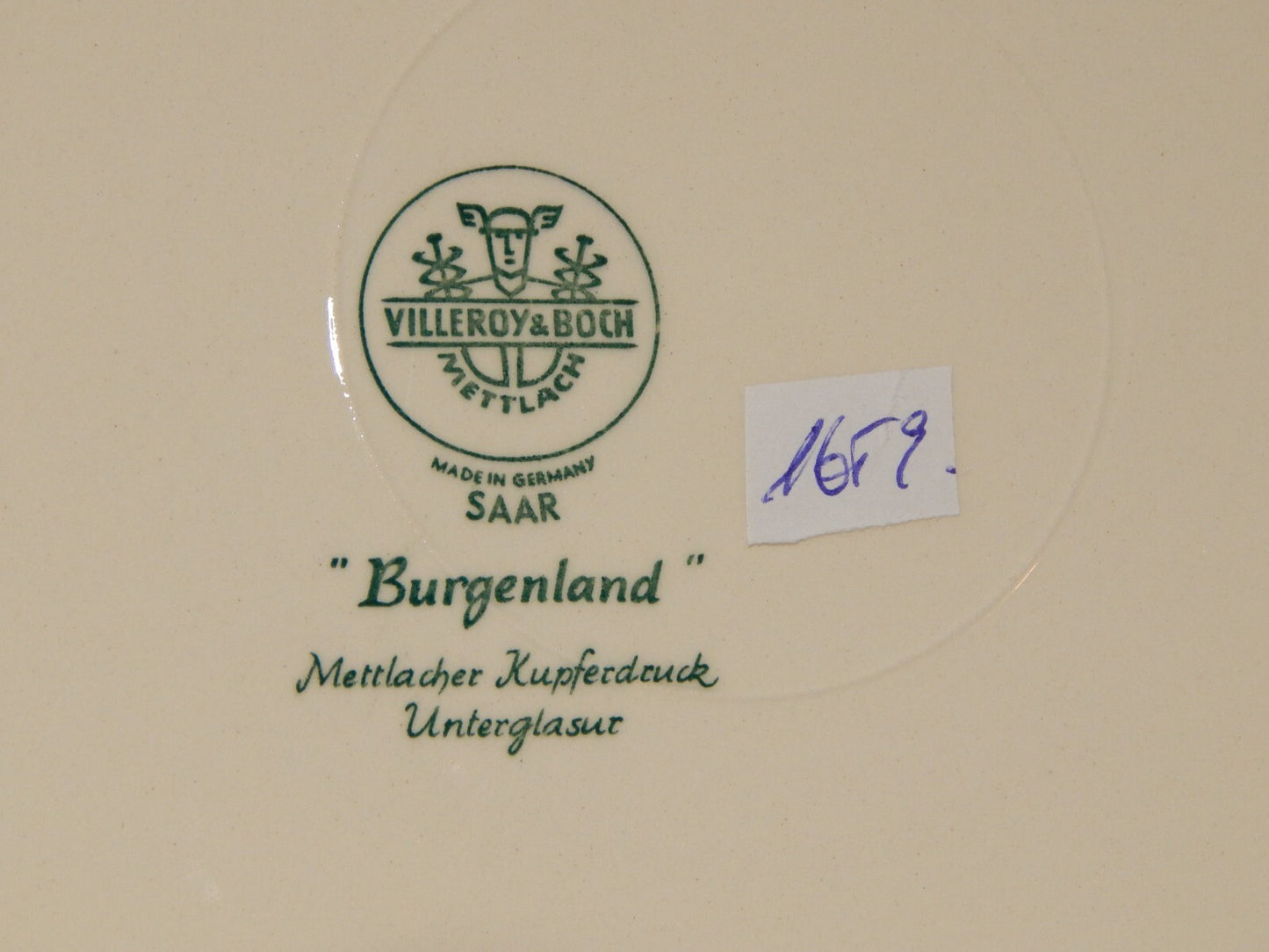 VINTAGE PIATTO PORTATA VASSOIO PORCELLANA VILLEROY&BOCH METTLACH SAAR BURGENLAND