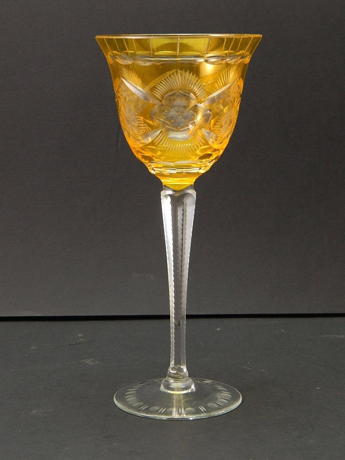 PREZIOSO VINTAGE BICCHIERE CALICE CRISTALLO BOEMIA MOLATO A1051