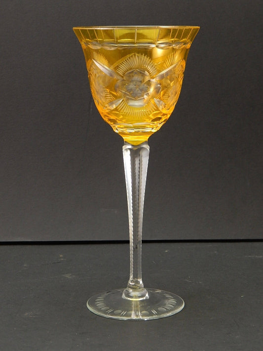 PREZIOSO VINTAGE BICCHIERE CALICE CRISTALLO BOEMIA MOLATO A1051