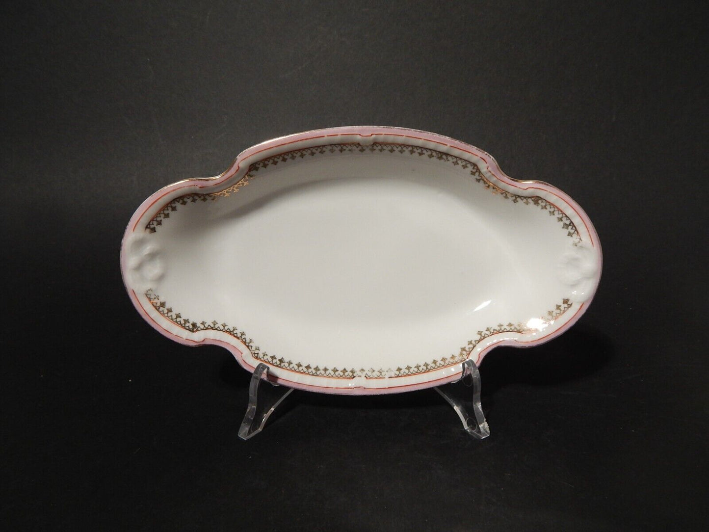 ANTICA RAVIERA VASSOIO PORCELLANA GINORI LIBERTY DECORO ROSA E ORO