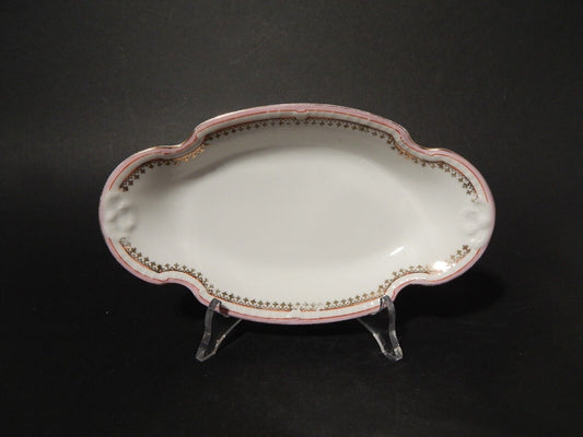 ANTICA RAVIERA VASSOIO PORCELLANA GINORI LIBERTY DECORO ROSA E ORO