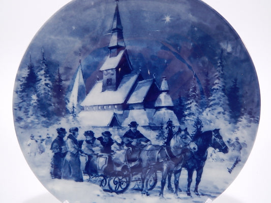 VINTAGE PIATTO PORCELLANA COLLEZIONE NATALE 1981 BERLIN DESIGN CHRISTMAS PLATE