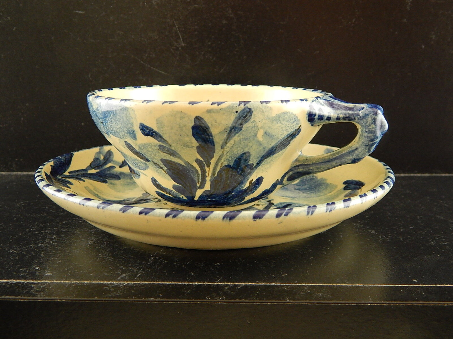 ANTICA TAZZA DA TE' CERAMICA ALBISOLA HANDMADE MADE ITALY DIPINTA A MANO #3