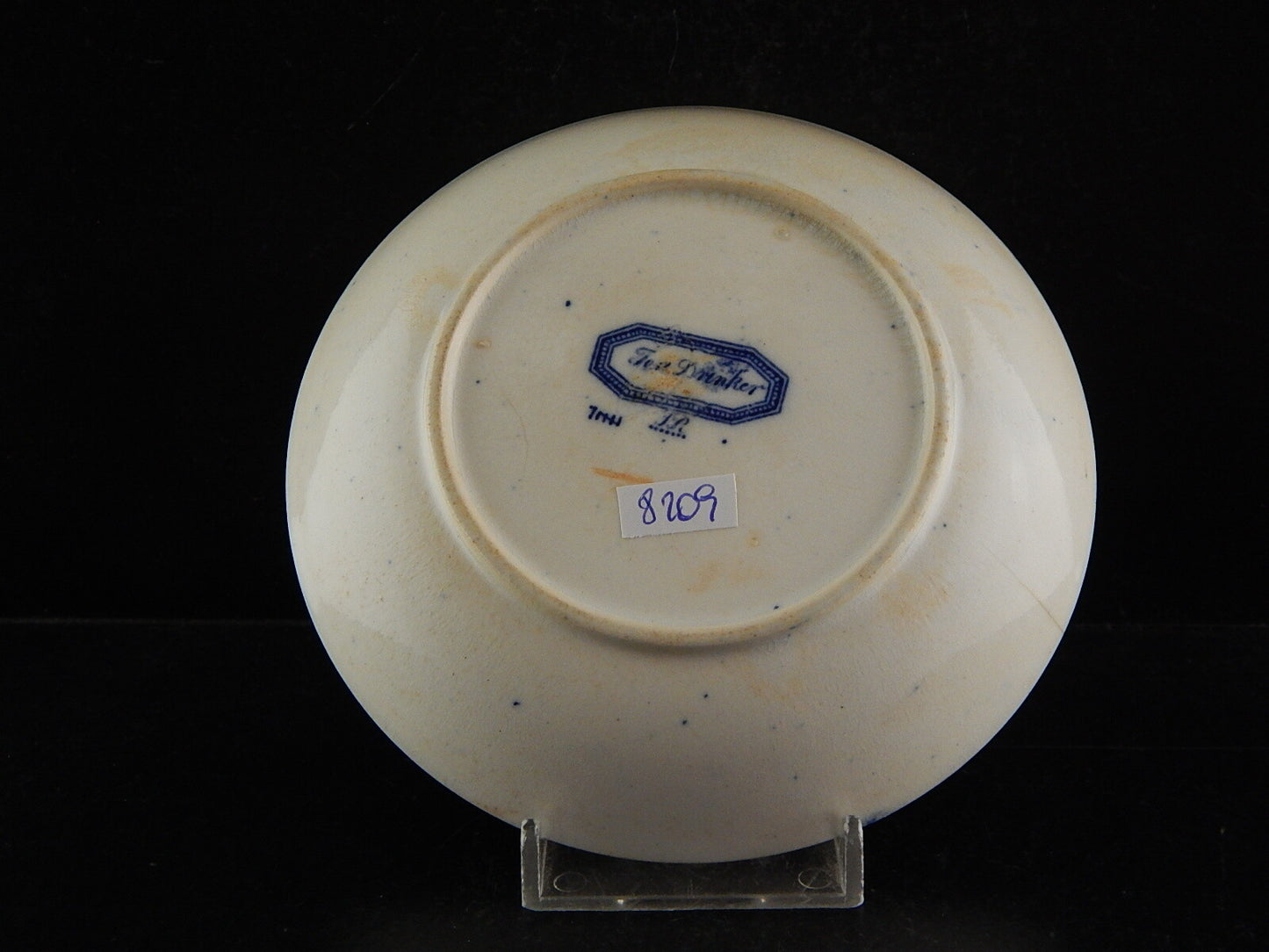 ANTICA TAZZA TE' CON PIATTINO CERAMICA MAASTRICHT P REGOUT TEA DRINKER META' 800