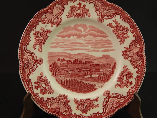 VINTAGE JOHNSON BROS OLD BRITAIN CASTLE PIATTO DESSERT SEMI PORCELLANA ROSSO