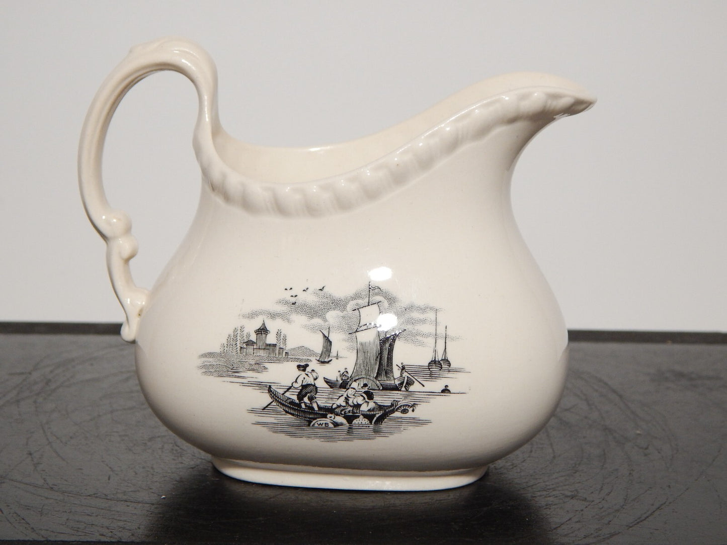 ANTICA LATTIERA BRICCO INGLESE SEMI PORCELLANA COPELAND SPODE PAESAGGIO MARINO