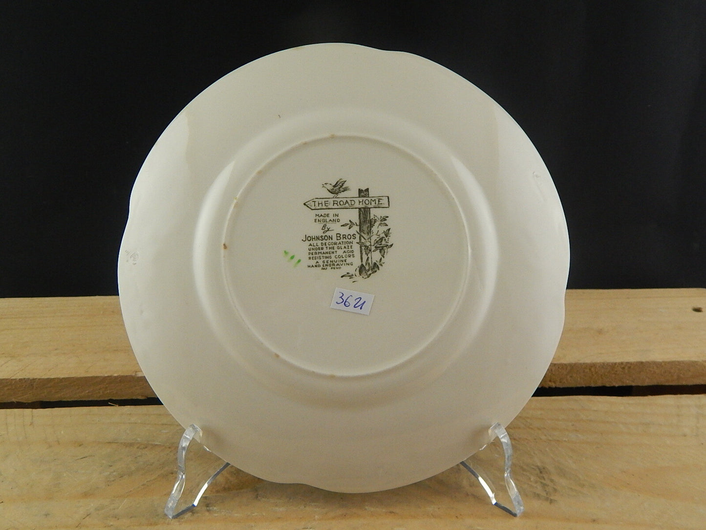 VINTAGE JOHNSON BROS THE ROAD HOME PIATTO SEMI PORCELLANA COLLEZIONE STAMPA MANO