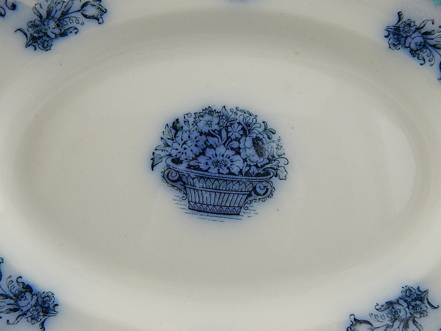 ANTICO AUTENTICO RARO PIATTO PORCELLANA VASSOIO SECONDA META' 800 GUSTAVSBERG