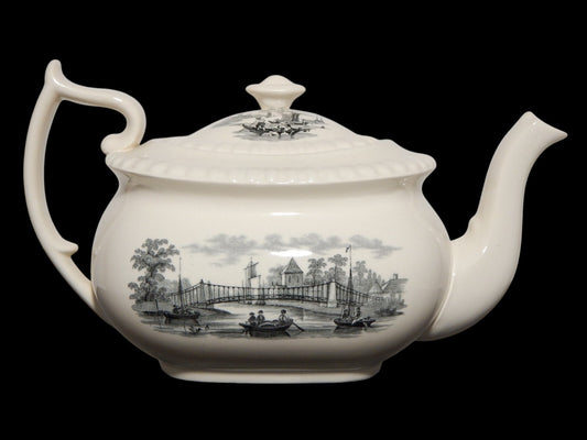 ANTICO RARO SERVIZIO TE' INGLESE SEMI PORCELLANA COPELAND SPODE PAESAGGIO MARINO