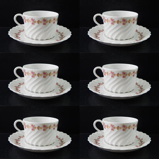VINTAGE PREZIOSO SERVIZIO 6 TAZZE DA TE' PORCELLANA HAVILAND LIMOGES