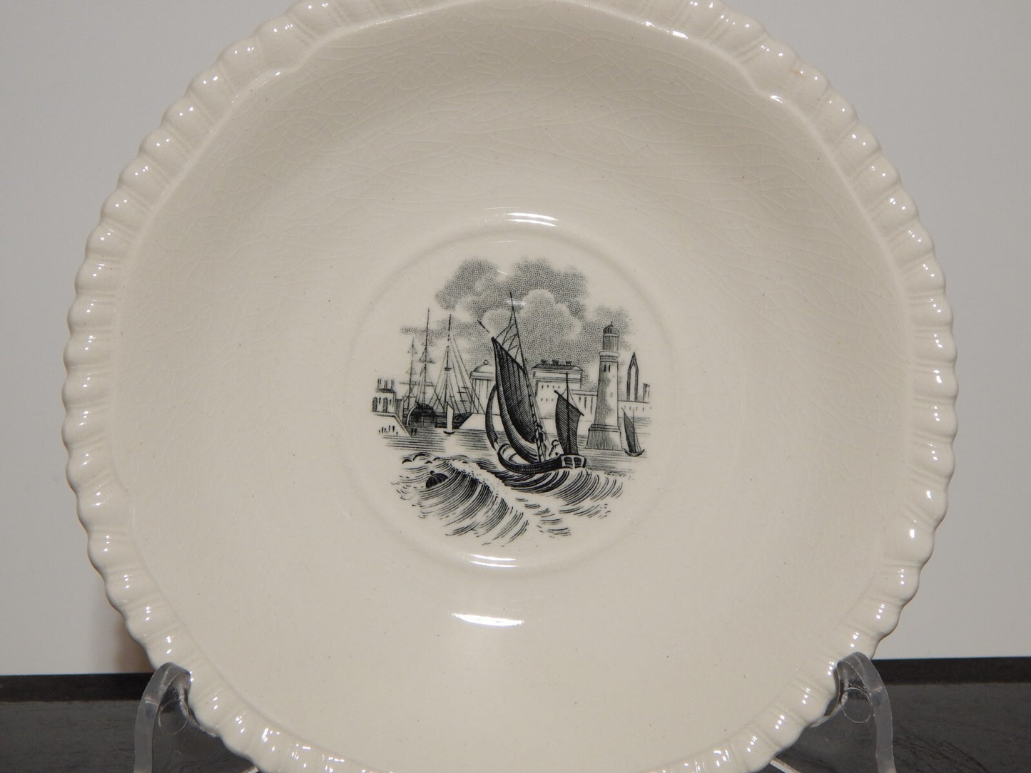 ANTICO RARO SERVIZIO TE' INGLESE SEMI PORCELLANA COPELAND SPODE PAESAGGIO MARINO