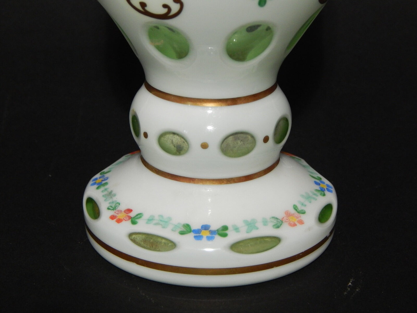 ANTICO PREZIOSO BICCHIERE BOCCALE CRISTALLO BOEMIA BIEDERMEIER INCAMICIATO