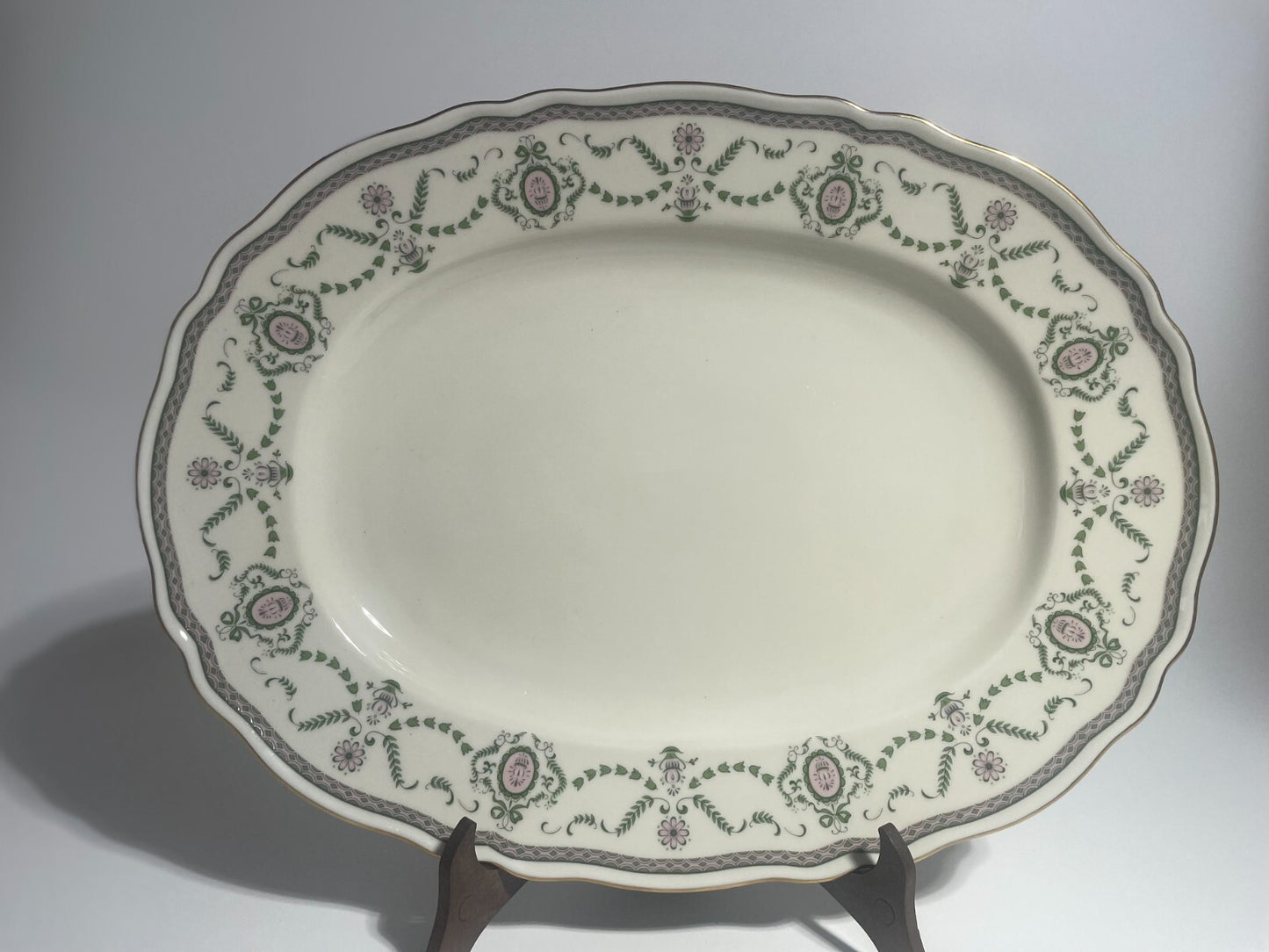 ANTICO VASSOIO PIATTO OVALE PREZIOSA PORCELLANA KRAUTHEIM MALMAISON BAVARIA